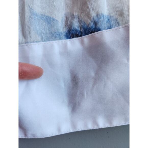 NWD ROSIE ASSOULIN Ebbs and Flows gathered floral linen mini dress Size 2 #2A501 - Picture 7 of 10